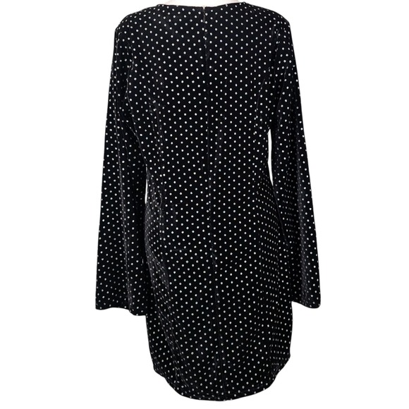 Aqua Velvet Polka Dot Mini Dress Medium Black Silver Metallic‎ Cocktail Party - Picture 2 of 7